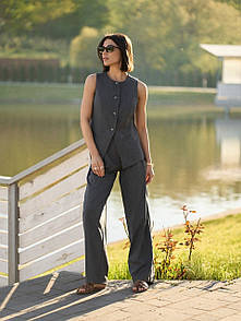 Костюм жіночий (жилетка, палаццо) - Антрацит