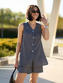 Костюм жіночий (жилетка, шорти) - Антрацит