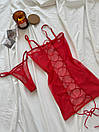 Комплект жіночої білизни (сукня, трусики) - Червоний, фото 6