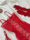 Комплект жіночої білизни (сукня, трусики) - Червоний, фото 7