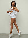 Комплект жіночий спортивний (спідниця-шорти та топ) - Білий, фото 2