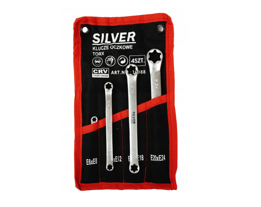 Ключі накидні TORX 4 шт. E6-E24 Silver S10988-1, фото 1