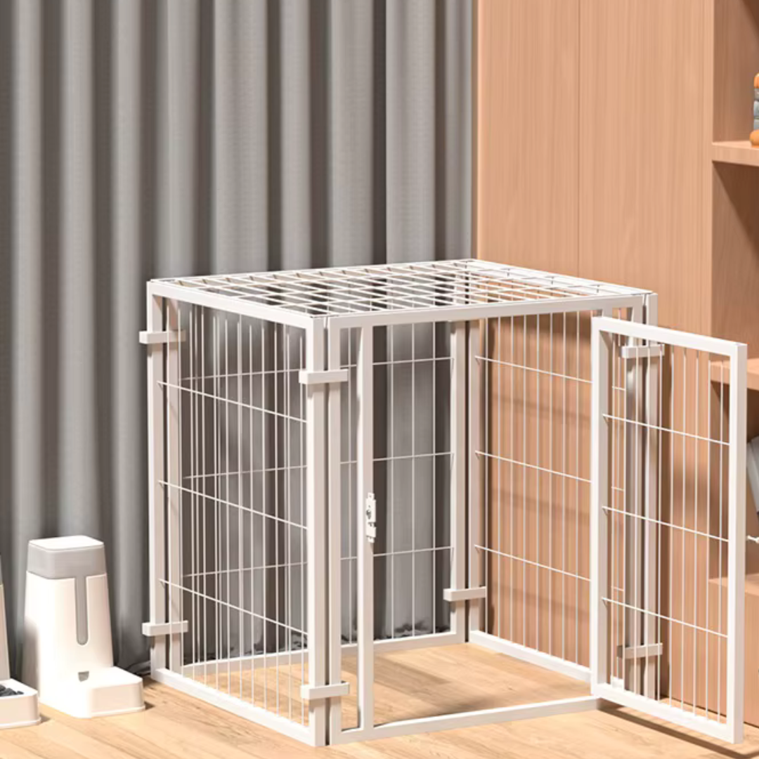 Будка вольєр для домашніх тварин металевий Springos 60 x 60 x 60 см Білий, фото 1