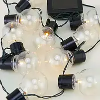 Гірлянда на сонячній батареї 20 лампочок, тепле світло для дому, вулиці, терас SuperLED Soli, фото 6