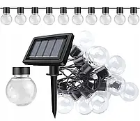 Гірлянда на сонячній батареї 10 лампочок, тепле світло для дому й вулиці SuperLED Soli, фото 2
