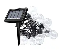 Гірлянда на сонячній батареї 10 лампочок, тепле світло для дому й вулиці SuperLED Soli, фото 5