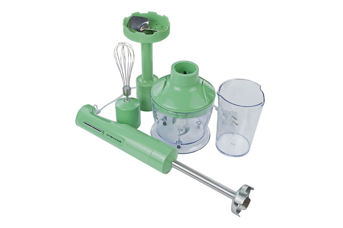 Потужний мульти-блендер 800 Вт Grunhelm EBS-819MIP блендер занурювальний з віночком для смузі та коктейлів