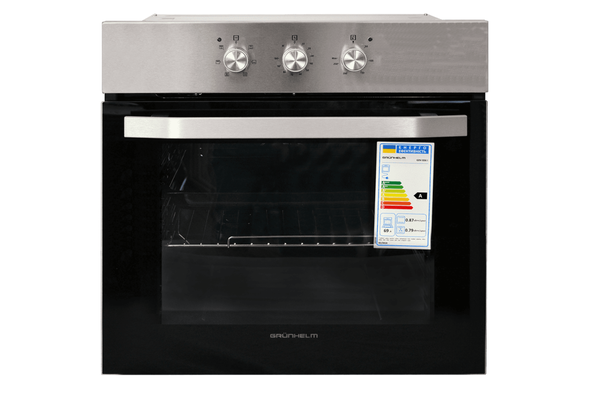 Вбудована духова шафа Grunhelm GDV 836 I з грилем і конвекцією 6 режимів корпус з нержавіючої сталі