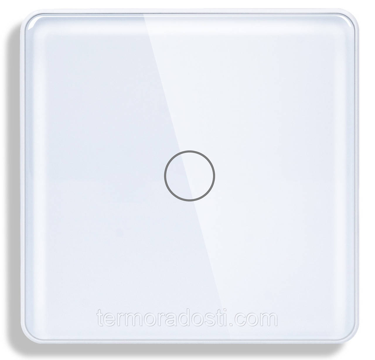 Лицьова панель вимикача 1DAL | Загартоване скло, 1 сенсор, Білий (G86.1G-2.5D.WT), фото 1