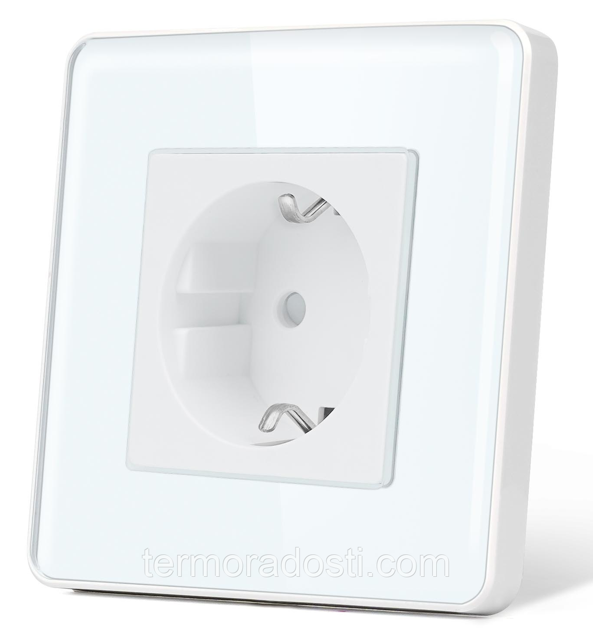 Розумна WiFi розетка 1DAL | Білий Cкло з З/К + Шторки G86D-ST.WF.WT)