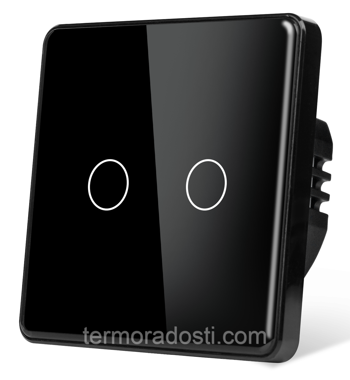 Розумний вимикач з WiFi + BLE 1DAL | Сенсорний  Чорний, 2 сенсора, З нулем (G86D-SW2G.WF.BL)