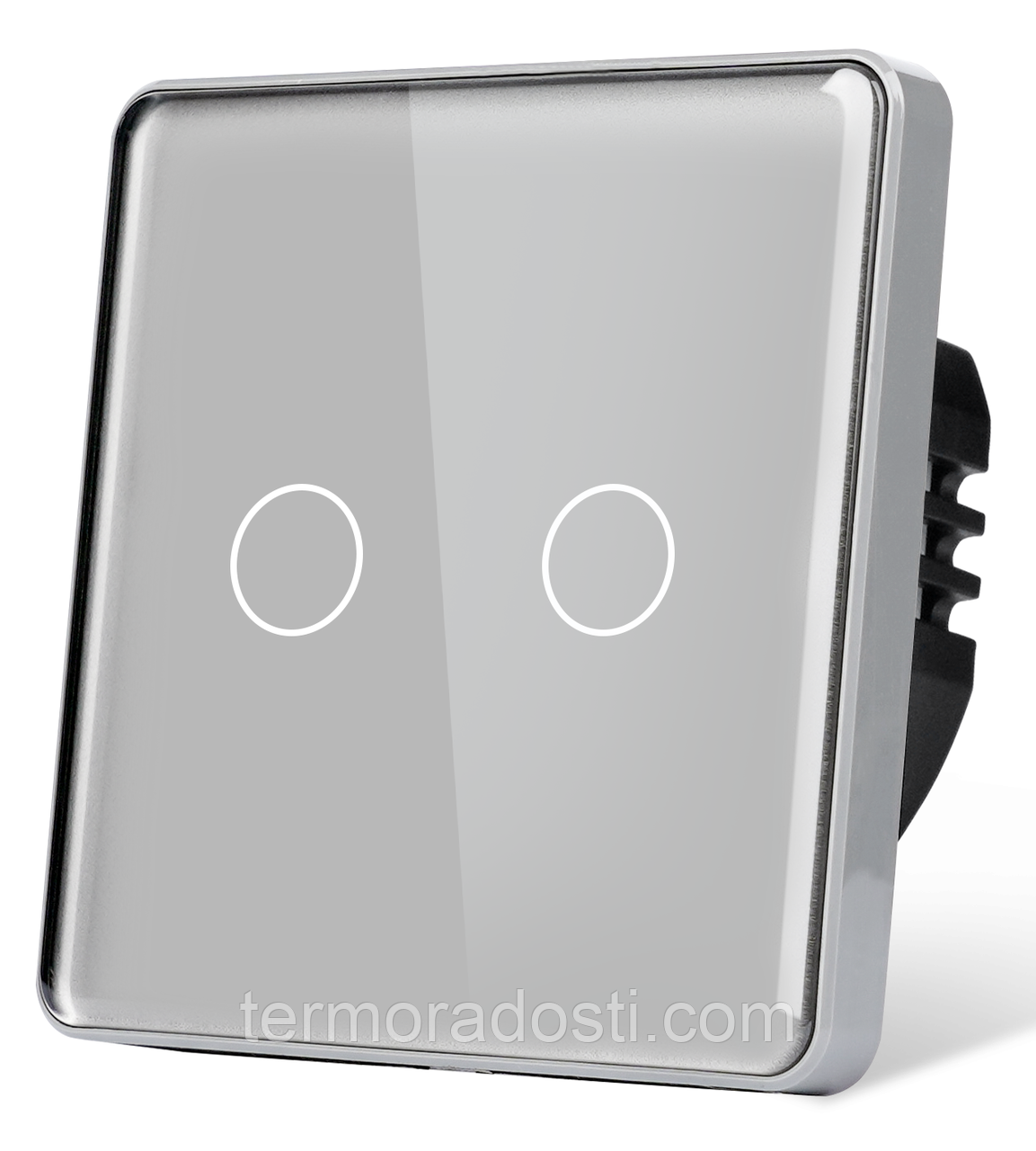 Розумний вимикач з WiFi + BLE 1DAL | Сенсорний Сірий, 2 сенсора, З нулем (G86D-SW2G.WF.GR)