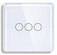 Сенсорний вимикач 1DAL | Скляний Білий, 3 сенсори, Без Нейтралі (G86D-SW3G.SL.WT), фото 2