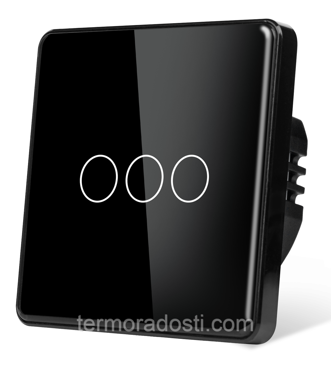 Розумний вимикач з WiFi + BLE 1DAL | Сенсорний Чорний, 3 сенсора, З нулем (G86D-SW3G.WF.BL)