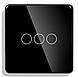 Сенсорний вимикач 1DAL | Скляний Чорний, 3 сенсори, Без Нейтралі (G86D-SW3G.SL.BL), фото 2