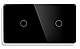 Вимикач сенсорний 2 пости 1DAL | (1+1 сенсор) Чорний Скло, Без Нейтралі (G157D-SW1GX2.SL.BL), фото 2