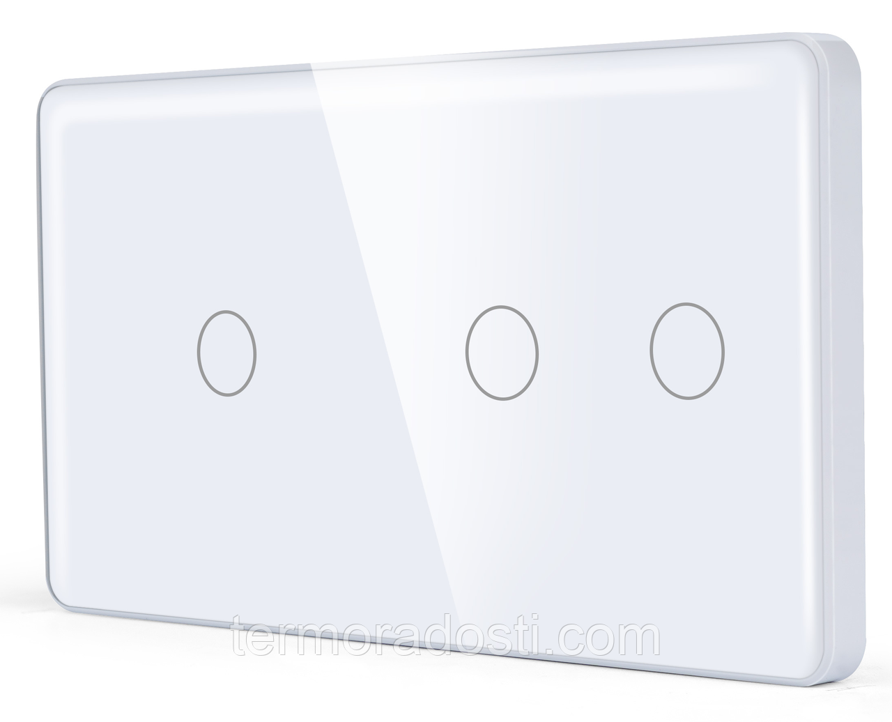 Подвійний вимикач з WiFi + BLE 1DAL | (1+2 сенсора) Біле Скло, З нулем (G157D-SW1G2G.WF.WT)