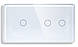 Подвійний вимикач сенсорний 1DAL | (1+2 сенсора) Біле Скло, З нейтралью (G157D-SW1G2G.WT), фото 2