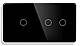 Вимикач сенсорний 2 пости 1DAL | (1+2 сенсори) Чорний Скло, Без Нейтралі (G157D-SW1G2G.SL.BL), фото 2