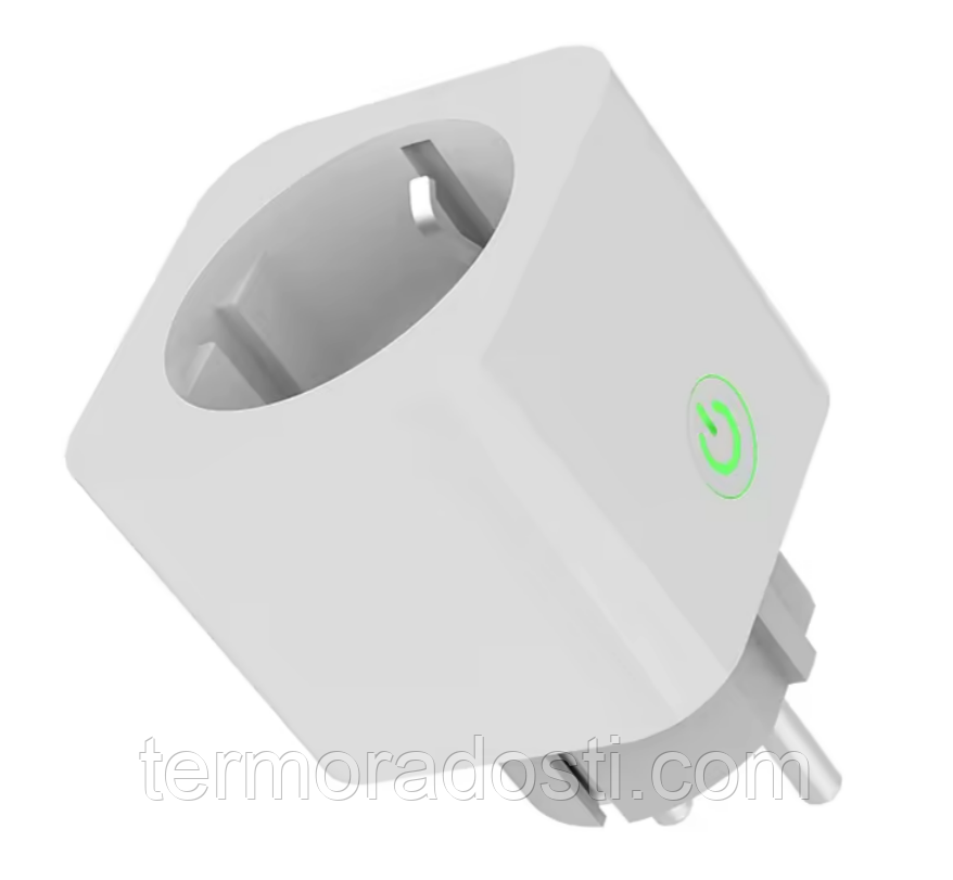 Розумна Wi-Fi розетка-перехідник 1DAL + Моніторінг Енергоспоживання | Tuya 10 А (Y802M-GE), фото 1