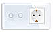 Сенсорний вимикач (2кл.) + Розетка с З/К 1DAL | Білий, Скляна панель (G157D-SW2G-ST.WT), фото 2