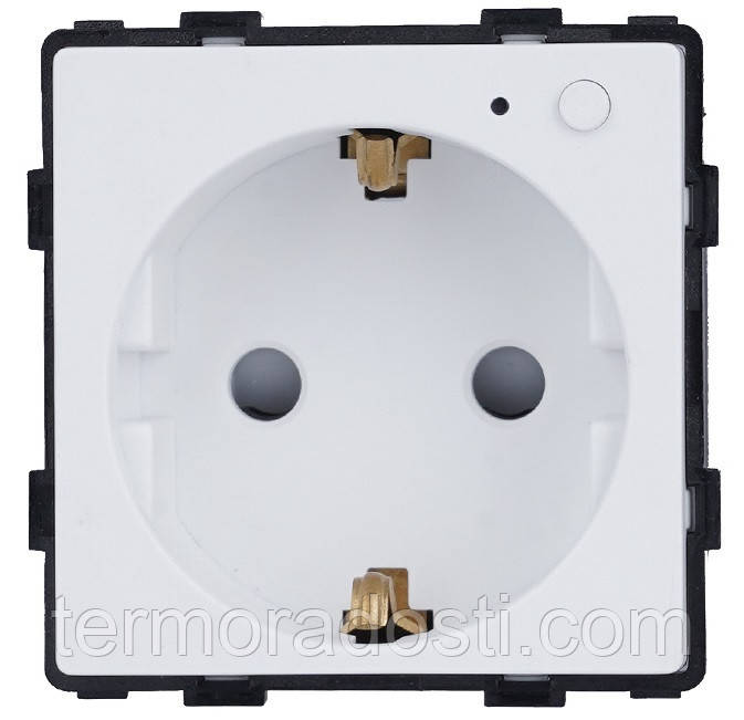 Механізм WiFi розетки 1DAL | Білий, З/К + Шторки (86-WF1F-WT), фото 1