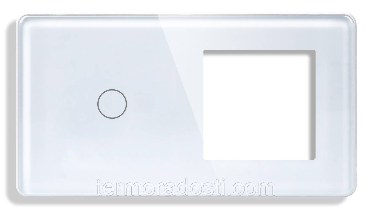Лицьова панель 1DAL | Білий, Вимикач 1 сенсор + Розетка (G157.1G1F-2.5D.WT), фото 1