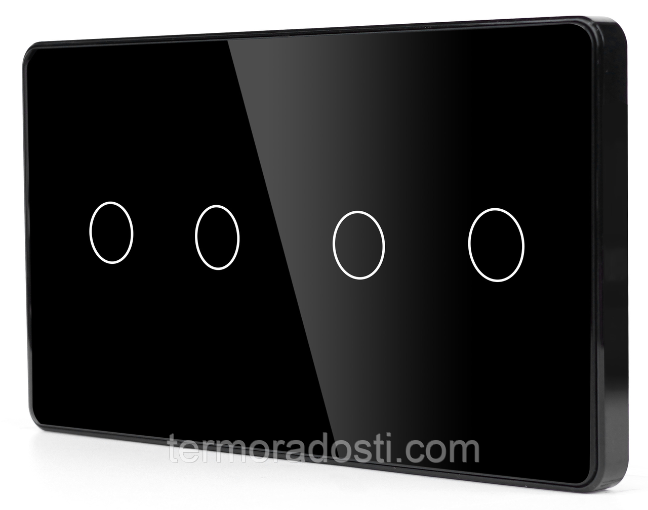 Подвійний вимикач з WiFi + BLE 1DAL | (2+2 сенсор) Чорний Скло, З нулем (G157D-SW2GX2.WF.BL)