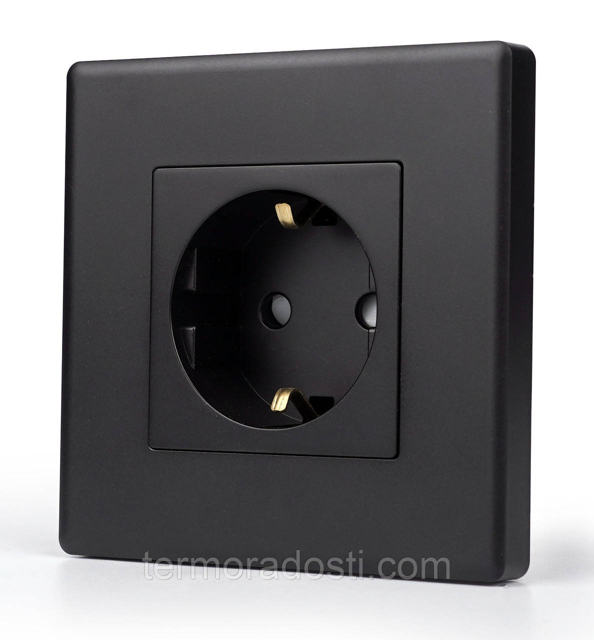 Розумна розетка з WiFi 1DAL | Чорний з З/К + Шторки (P86-ST.WF.BL)