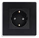 Розетка 1DAL | Чорний з З/К + Шторки (P86-ST.BL), фото 9