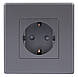Розетка 1DAL | Сірий з З/К + Шторки (P86-ST.GR), фото 2