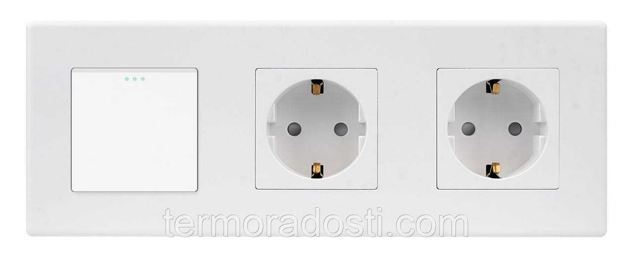 Вимикач (1кл.) + Розетка (2 шт.) 1DAL | Білий (P228-SW1G-STX2.WT)