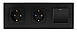 Вимикач (1кл.) + Розетка (2 шт.) 1DAL | Чорний (P228-SW1G-STX2.BL), фото 2