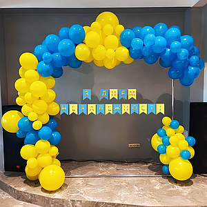 Арка гірлянда із повітряних кульок З Днем Незалежності жовто-блакитна (140 кульок)