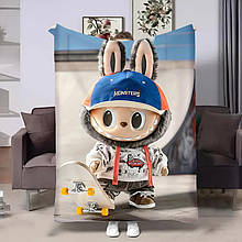 Плед плюшевий велюр Лабубу 8 якісне покривало з 3D малюнком 160х200