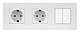 Вимикач (2кл.) + Розетка (2 шт.) 1DAL | Білий (P228-SW2G-STX2.WT), фото 2