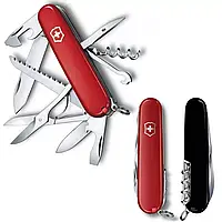 Складаний ніж Victorinox Huntsman Україна червоно-чорний для активного відпочинку та патріотів з 15 функціями