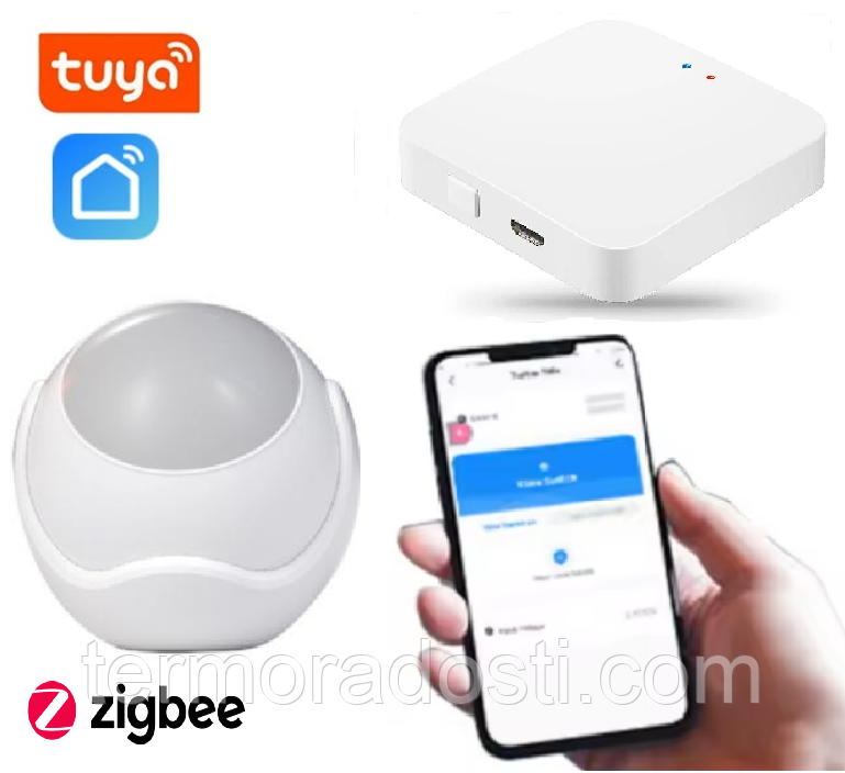 Датчик руху для розумного дому 1DAL MS-ZB + ZigBee Хаб Tuya WG128A, фото 1