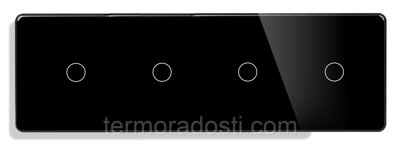 Лицьова панель Чорне Скло 1DAL | Вимикач 1+1+1+1 сенсор (G299.4X1G-2.5D.BL)