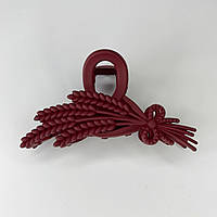 Шпилька для волосся Finding Краб пластиковий для волосся Колоски Бордовий 10 см х 6 см