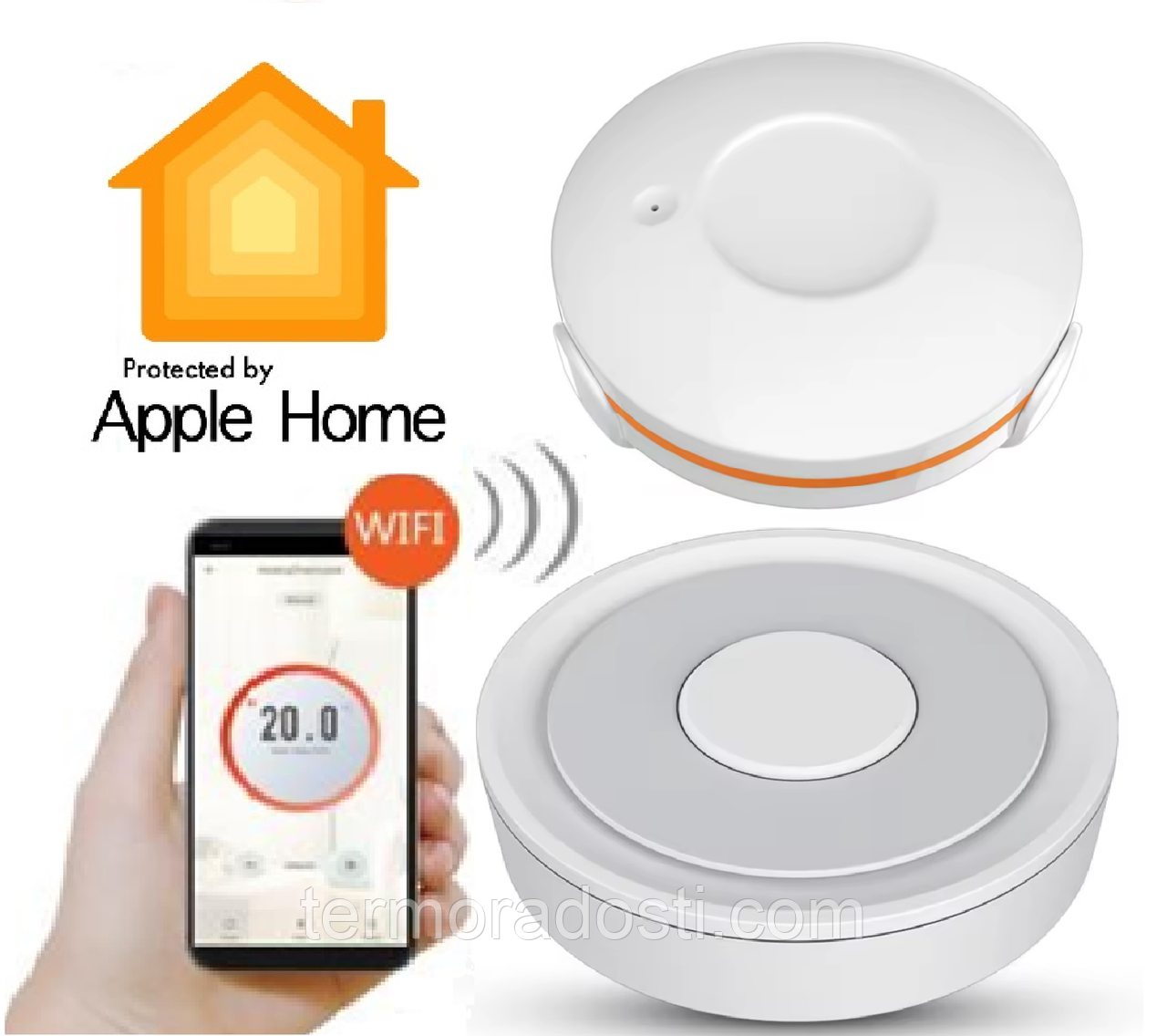 ZigBee датчик протікання води Apple HomeKit з хабом від 1DAL | Датчик WS02B2 + Шлюз ZW05B0