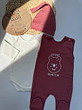 Теплий комплект для новонародженого з футеру, фото 6