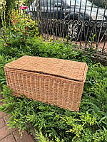 Плетений ящик із лози з кришкою 60×30×25 см