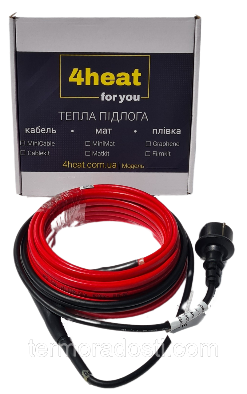 Кабель для нагрівання труб 4HEAT JHSD-15W (2 метри) | Обмежувач температури + Вилка (JHSD15W.2M)