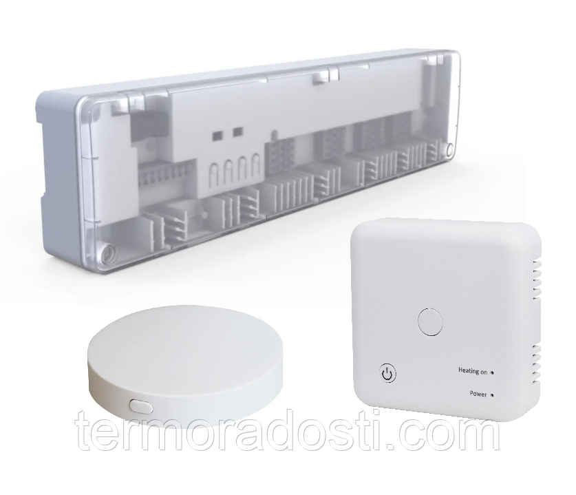 Бездротовий WiFi комплект керування 8 зон 4HEAT | Комутатор HR-03 RF + Хаб EGW01 + Реле котла R06