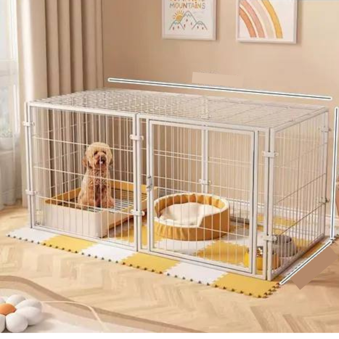 Вольєр кімнатний для домашніх тварин металевий Springos 100 x 50 x 50 см Білий, фото 1