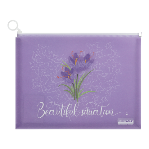 Папка на zip-блискавці А4 BM.3975-07 ARABESKI матовий напівпрозорий пластик, фіолетовий (12), фото 1
