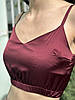Топ на резинці з шовку Армані Бордовий, фото 2