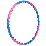 Без пакування - Обруч для схуднення масажний розбірний Хула Хуп MAGNETIC JS-6008 8 секцій рожевий-синій, фото 7