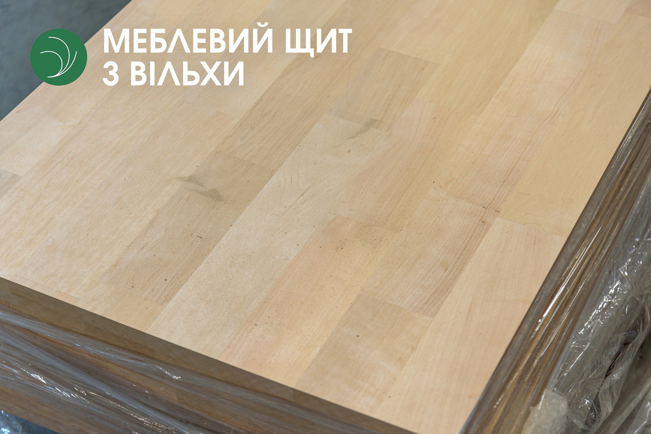Зрощений меблевий щит з вільхи, 20 мм, 2 х 0.65 м, 1 ґатунок